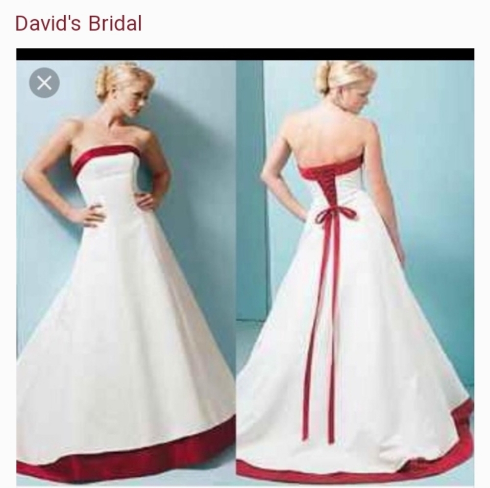 Pink and white wedding dress